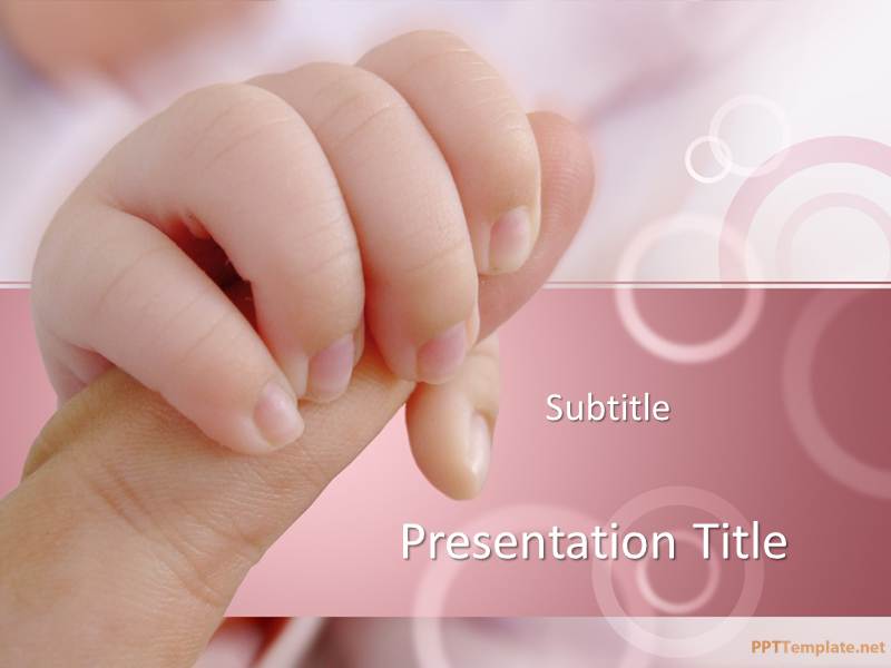 free baby powerpoint template with baby hand 94