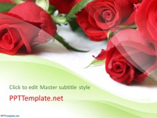 Free Flower PowerPoint Template with Roses