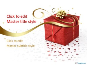 Free Red Gift Box PPT Template