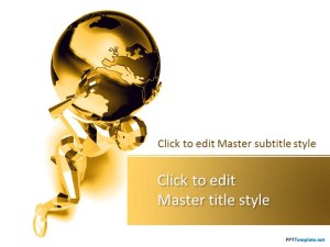 Free Gold Global PPT Template