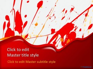 Free Red Paint Splash PPT Template
