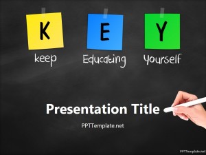 Free Key Chalk Hand PPT Template Free Key Chalk Hand PPT Template